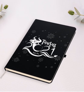 BK Gift Kişiye Özel 2024 Boğa Burcu Beyaz Defter (Siyah)