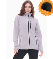 Ghassy Co. Kadın Tam Fermuarlı Polar Ceket 24 Renk (Açık Gri)