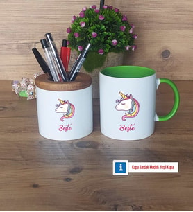 Unicorn Kalemlik, Kupa Bardak T Kişiye Özel Hediye (Model 14)