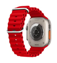 Microsonic Apple Watch Series 9 45mm Kordon Ocean Band Yeşil (Kırmızı)