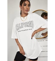 Unisex California Baskılı Tasarım Tshirt (Beyaz)
