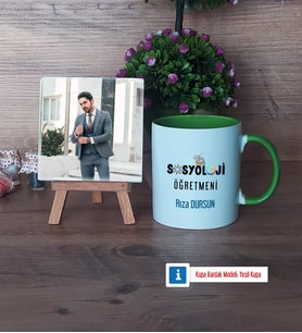 Sosyoloji Öğretmeni Fotoğraflı Dekoratif Taş, Kupa Bardak Beyaz Hediye Öğretmenler Günü Hediyesi (Model 14)