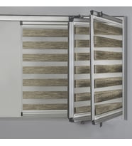 Cam Balkon Sürgülü Cam Perdesi - Brillant Yapıştırmalı Zebra Perde Venti (6 Renk Seçeneği) (Vizon)