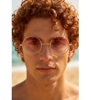 Extoll Yuvarlak Cam John Lennon Erkek Güneş Gözlüğü 6 Renk ex608 (Pembe)