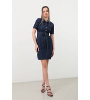 Banny Jeans Kemer Detaylı Jean Elbise (Lacivert)