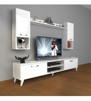 Decoraktiv Eko 5da Slm Dvd Retro Tv Ünitesi Tv Sehpası (Beyaz)
