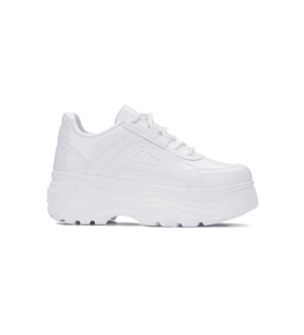 Günlük Kadın Spor Ayakkabı Yüksek Taban Rahat Bağcıklı Sneaker 001 (Beyaz - Beyaz)