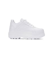 Günlük Kadın Spor Ayakkabı Yüksek Taban Rahat Bağcıklı Sneaker  001 (Beyaz - Beyaz)
