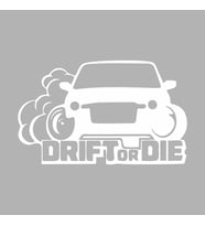 Drift or Die Araba Stickeri siyah 19x11 CM (Beyaz)