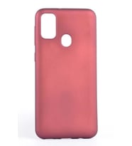 Galaxy M21 Kılıf Kamera Çıkıntılı Soft Silikon (Mürdüm)