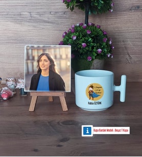 Öğretmenler Günü Hediyesi Fotoğraflı Dekoratif Taş, Kupa Bardak Beyaz Hediye (Model 12)