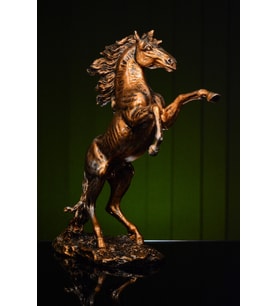 Narçiçeği Takı ve Hediyelik Eşya Özel Tasarım Şahlanan Yılkı At Gold Altın / Bronz Heykel Biblo (Bronz)