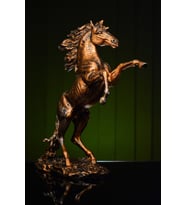 Narçiçeği Takı ve Hediyelik Eşya Özel Tasarım Şahlanan Yılkı At Gold Altın / Bronz Heykel Biblo (Bronz)