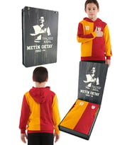 Galatasaray Orijinal Metin Oktay Kapüşonlu Çocuk Sweat Hediyelik Ahşap Kutulu (Kırmızı-Kırmızı)