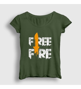 Presmono Kadın Beyaz Knife V2 Free Fire T-Shirt 233108tt (Haki)