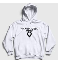 Presmono Unisex Gri Logo V3 Twisted Sister Kapüşonlu Sweatshirt 180187tt (Beyaz)