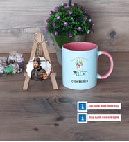Pilot Kupa Bardak Beyaz ve Fotoğraflı Ahşap Anahtarlık Hediye (Model 6)