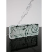 Dekoratif Sunum Tepsisi Tabağı Beton Sunumluk 10x25 Cm Beton Gri (Yeşil)