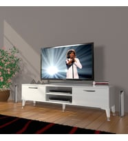 Decoraktiv Eko 140 Mdf Dvd Silver Tv Ünitesi Tv Sehpası (Beyaz)