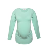 LuvmaBelly 2301-2309 Pamuklu Uzun Kollu Hamile T-Shirt (Mint Yeşili)