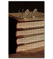 Cakapuzzle Ciltli Kitaplar ve Gözlük Puzzle Yapboz MDF (Ahşap) (1000 Parça)