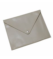 2K PU Deri A5 KÜÇÜK BOY Dosya Klasörü Belge Tutucu Su Geçirmez Portföy Zarf Dosya Klasör Kılıf A5 Çıtçıtlı Dosya 19,5X24,7 CM (Bej)
