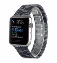 Ally Apple Watch 7-8 45mm 6-5-4 44mm Kayış Kordon Metal Milano Loop Kamuflaj 3-2-1 42mm (Gri)
