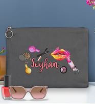 BK Gift Kişiye Özel İsimli-4 Astarlı Portföy Çanta 30x21cm(12 Renk Seçeneği), Baskılı El Çantası, Organizer Çanta (Antrasit)
