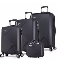 My Valice Diamond Abs Kabin Orta Büyük ve Makyaj Boy 4'lü Travel Valiz Seti (Siyah)