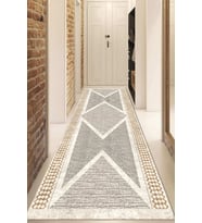 Dijital Baskılı Kaymaz Taban Yıkanabilir Modern Yolluk Ve Koridor Halısı NDU-HT-168 (Gold)