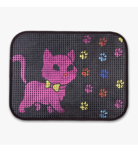 Elekli Desenli Kedi Tuvalet Önü Paspası 60 X 45 Cm (Kız)