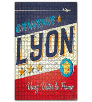 Cakapuzzle Lyon Uçuş Afişi Görseli Puzzle Yapboz MDF (Ahşap) (1000 Parça)