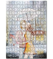 Cakapuzzle Aşk Yağmuru Şemsiyeli Çift Görseli Puzzle Yapboz MDF (Ahşap) (500 Parça)