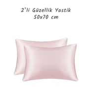 Güzellik Yastığı %100 Ipek Saten 2 Adet Luxury Yastık Kılıfı Zebra (Fuşya)