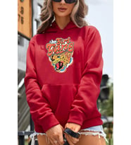Unisex Gril Gang Baskılı Sweatshirt (A.Kırmızı)
