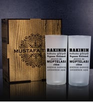 eJOYA Kişiye Özel Kutusunda 2'li Rakı Bardağı Hediye Seti 107217 (Kırmızı)