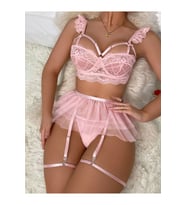 Kadın Lacivert Tül Etekli, Göğüs Balenli Fantazi Kostüm (Pembe)
