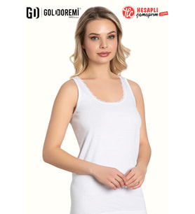 Lüx Drm 052 Kadın Geniş Askılı İnce Dantelli Atlet