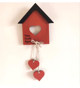 Home Sweet Home Ev Duvar Süsü (Kırmızı)