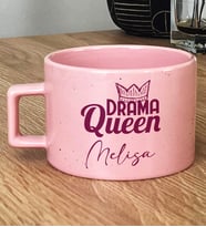 Kişiye Özel Drama Queen Hediye Pastel Fincan Sevgiliye Arkadaşa Hediye (Pembe)