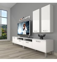 Decoraktiv Eko 5200D Mdf Krom Ayaklı Tv Ünitesi Tv Sehpası (Beyaz)