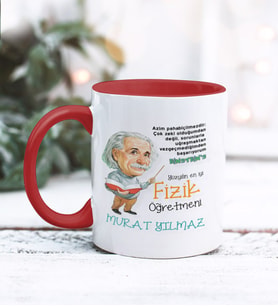 Fizik Öğretmeni Tasarımlı Kişiye Özel Kupa Bardak (Kırmızı)