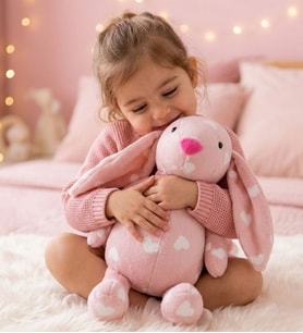 Oyun ve Uyku Arkadaşım PAPYONLU Uzun Kulak Bunny Peluş Tavşan 65 cm Pelüş tavşan (Rose)