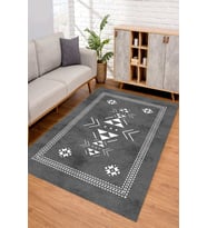 Dijital Kaymaz Taban Yıkanabilir Renkli Salon Halısı Mutfak Halısı Yolluk ND-SD-858 (Antrasit)