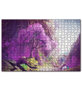Cakapuzzle Su Kenarındaki Beyaz Atlı ve Dev Mor Ağaç  Puzzle Yapboz MDF (Ahşap) (500 Parça)