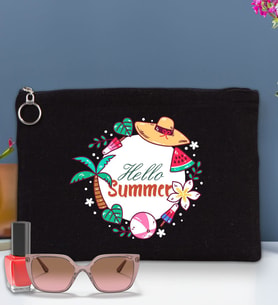 BK Gİft Yaz Temalı-4 Astarlı Portföy Çanta 30x21cm(12 Renk Seçeneği), Baskılı El Çantası, Organizer Çanta (Siyah)