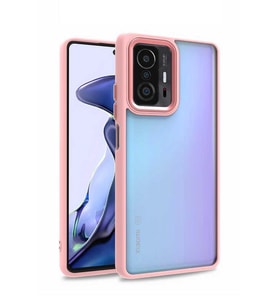 Xiaomi Mi 11T Pro 5G Kılıf Kamera Korumalı Mat Renkli Silikon (Rose)