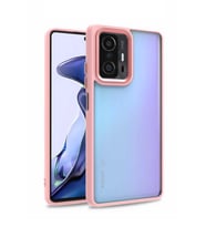 Xiaomi Mi 11T Pro 5G Kılıf Kamera Korumalı Mat Renkli Silikon (Rose)