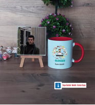 Blogger Fotoğraflı Dekoratif Taş, Kupa Bardak Beyaz Hediye (Model 2)