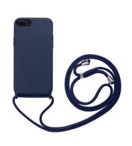 iPhone 7 Plus Kılıf Kamera Çıkıntılı Airbag Askılı Tasarım Sert Silikon (Lacivert)